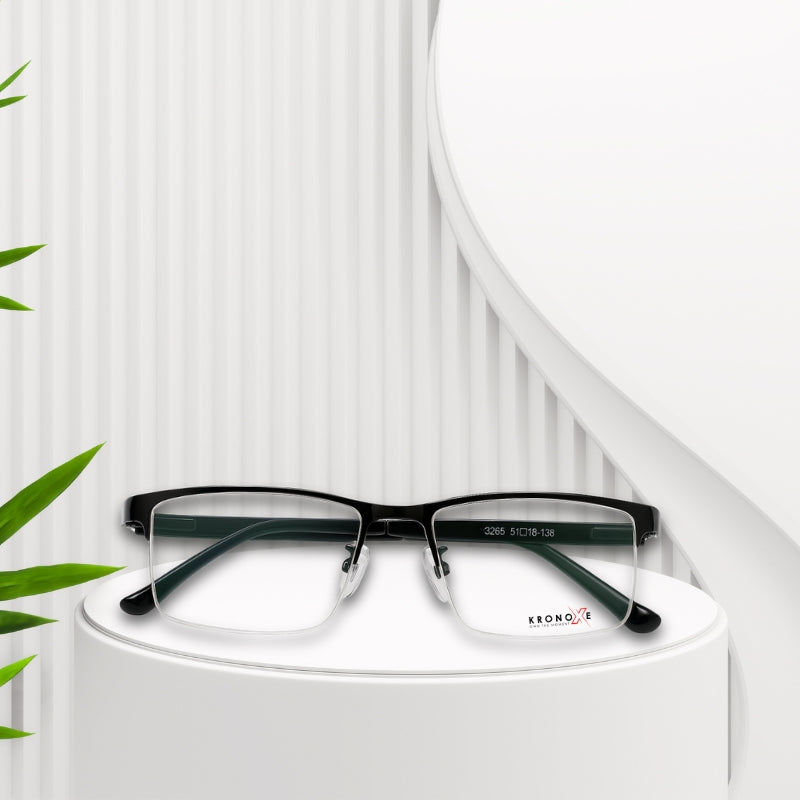 Half Rimless Metal High Quality Eyeglasses Frame - Model: H3285